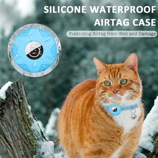 Airtag Reflekterende Nylon Justerbar Krave med Silikone Protect Red one size