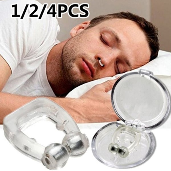 Ny Mini Snore STOP Anti-snorking Søvnapné Søvnhjelp Nese White B