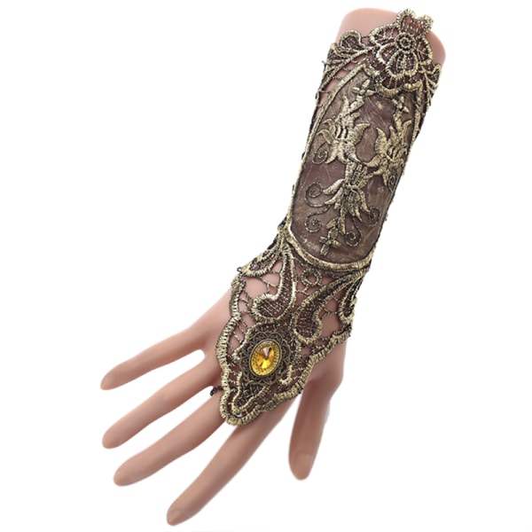 Gotisk Steampunk Spetsmanschett Fingerless Glove Arm Warmer Armband A One Size