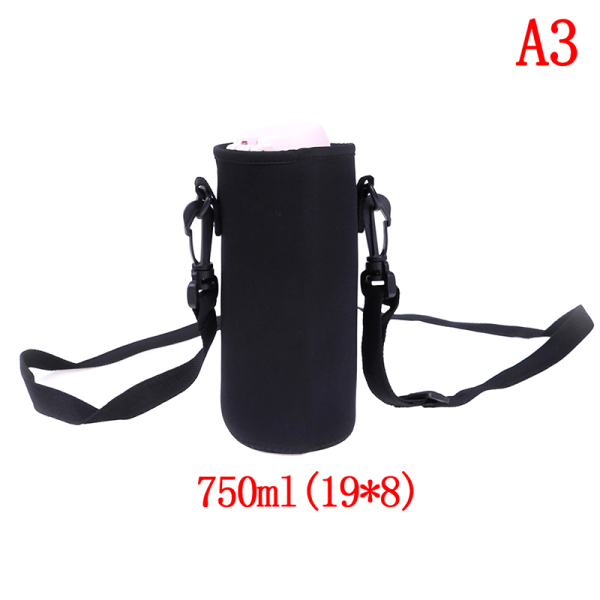 Cover -1500ml vesipullon kantoeristetty suojapussin pidike st Black 750ml