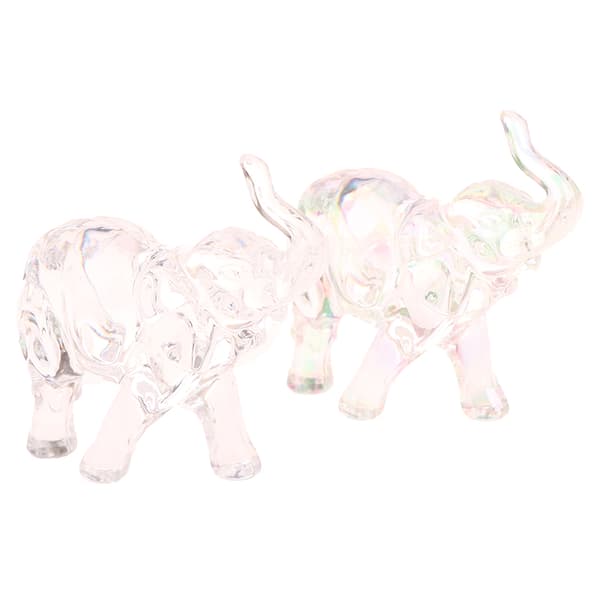 Krystall elefantstatue Mini dyrestatue Babyelefantpynt Multicolor