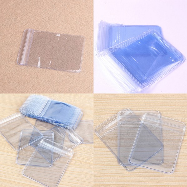 100 stk Klar PVC Plast Mynt Bag Case Lommebøker Oppbevaring Konvolutt 4*6