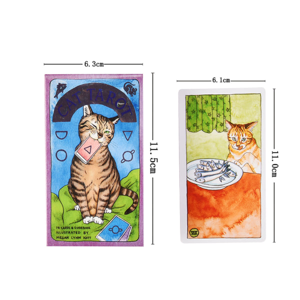 Cat Tarot Cards Game Party Spela Tarot Cards Whimsical and Hu Multicolor one size