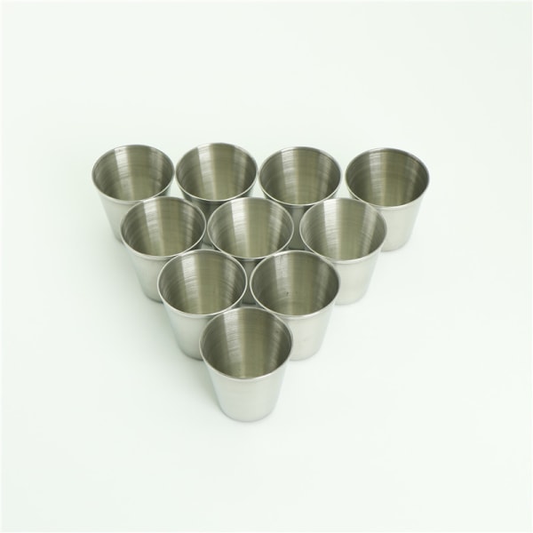 10 stk 30 ml bærbare vindrikkeglass i rustfritt stål Silver 10Pcs