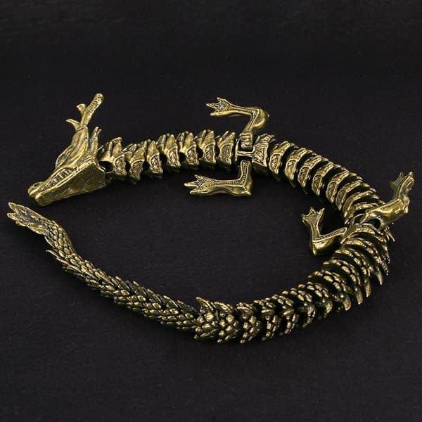 1 st 3D Drakstaty Prydnad Rörlig Kropp s Legering Lyckodrake A8