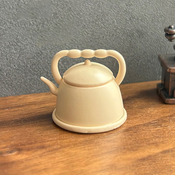 1kpl 1:12 Miniatyyri teekannu teekeitin nukkekodin keittiötarvike Beige one size