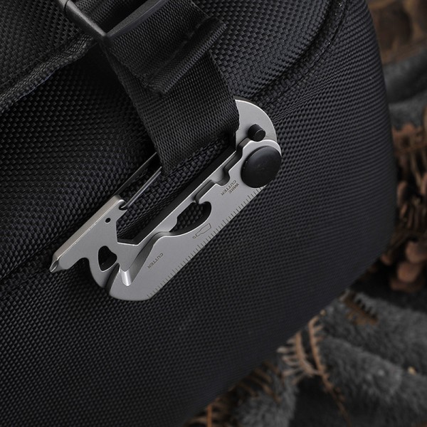 Monitoiminen kiipeilykarabiini EDC Keychain Gear -ulkotyökalu Silver one size