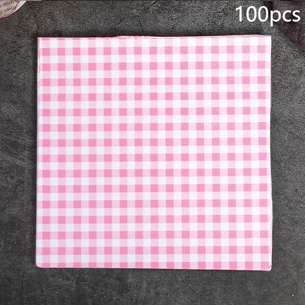 100 st Smörpapper Fodral Smörgåspapper 7 Färger pink 100pcs