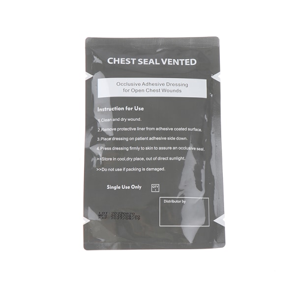 1Pc Vent Chest Seal Okklusiv selvklebende bandasje for åpen brystkasse Transparent Onesize