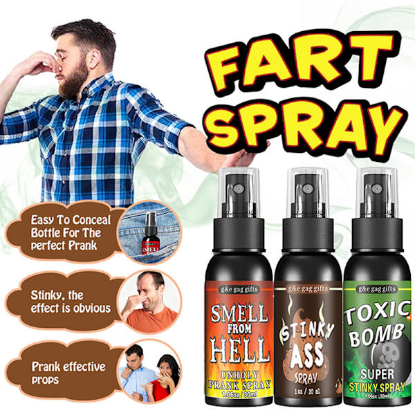 30 ml kepponen uutuudet Toy Gag Joke Nestemäinen Fart Spray CAN haista B Smell of hell B