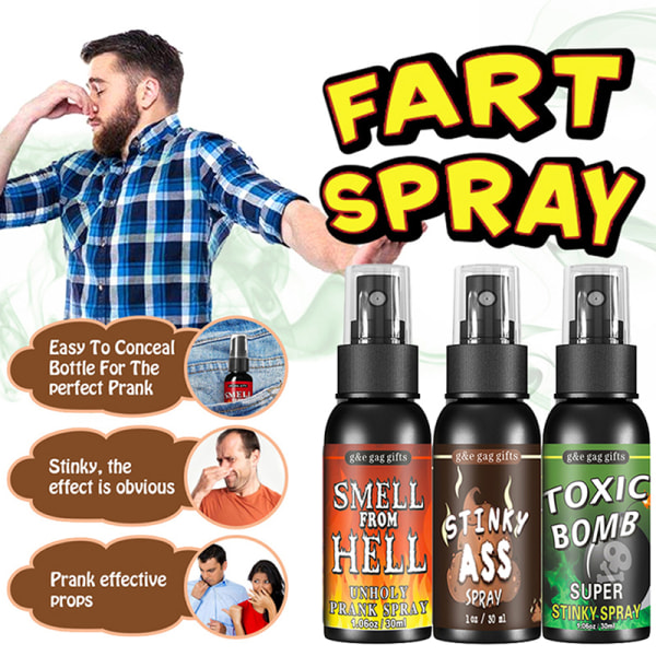 30ML Prank Novelties Toy Gag Joke Liquid Fart Spray Can Stink B Poop smell A