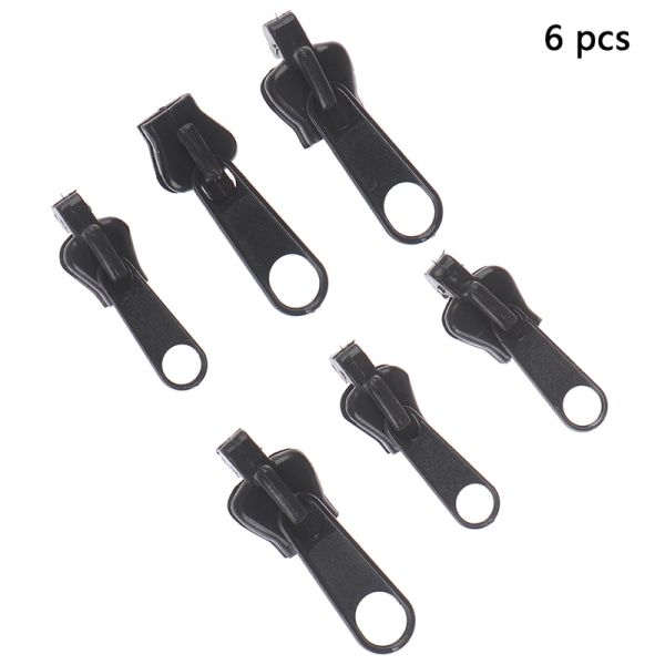 6Pack Instant Fix Lynlås Reparationssæt Udskiftning Lynlås Slider DIY A one size