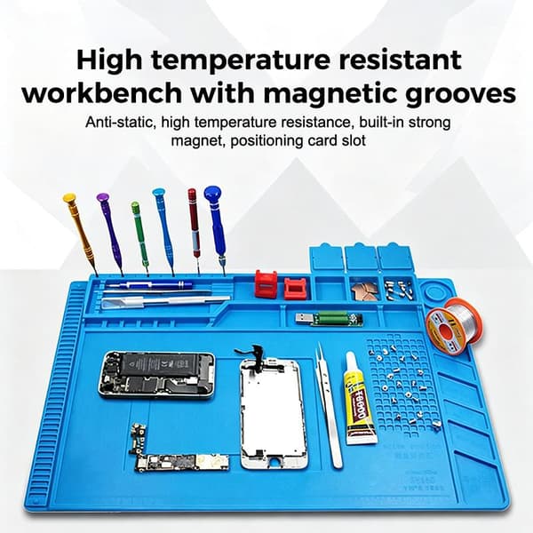 Magnetisk Varmeisolerende Silikone Måtte Reparationssæt Loddemåtte 30x20CM