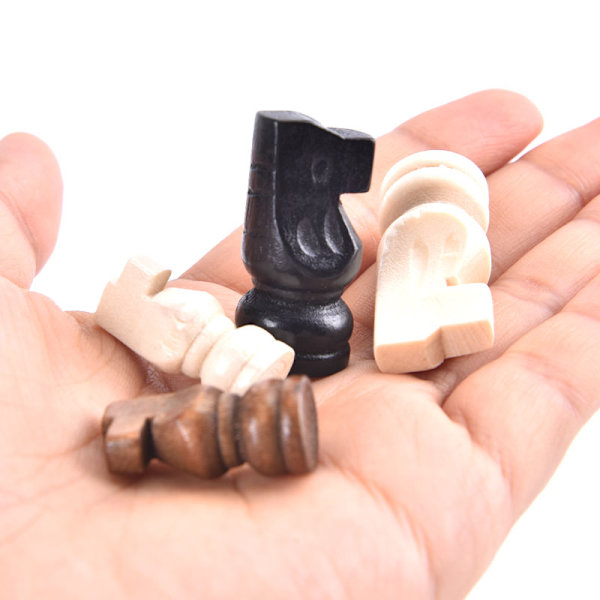 32 stk træskakstykker Komplet Chessmen International Word Brown 1in