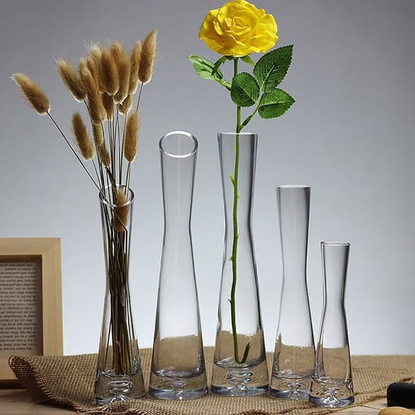 Transparent Glas Blomvas Liten Vas Hydroponik Blomster Te 2