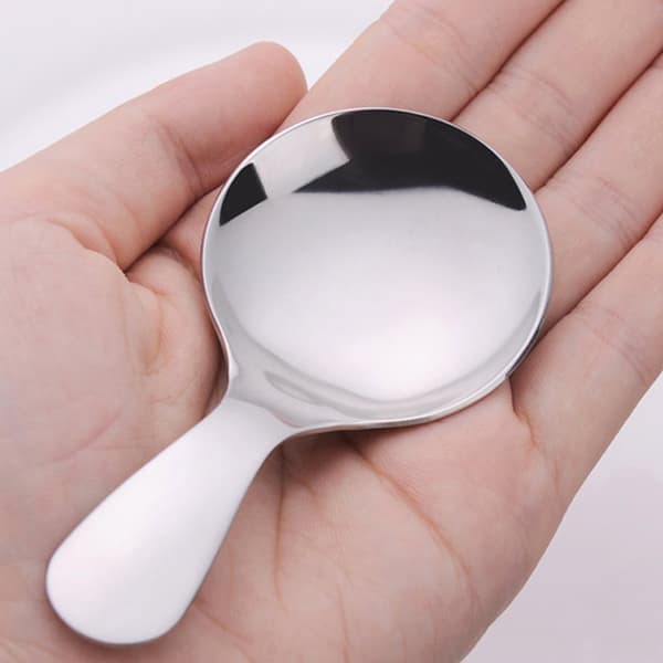 2stk e Rustfritt stål kjøkkenskje Kort skaft Sugar Salt Sp Silver 2pcs