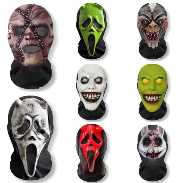 Halloween Ghost Face 3D Maske Balaclava Ansikt Elastisk Mesh Pust A2