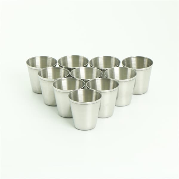 10 stk 30 ml bærbare vindrikkeglas i rustfrit stål Silver 10Pcs