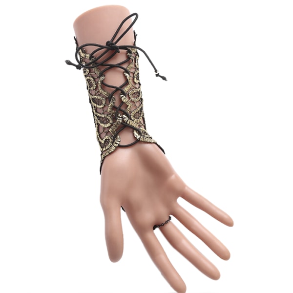 Gotisk Steampunk Spetsmanschett Fingerless Glove Arm Warmer Armband A One Size