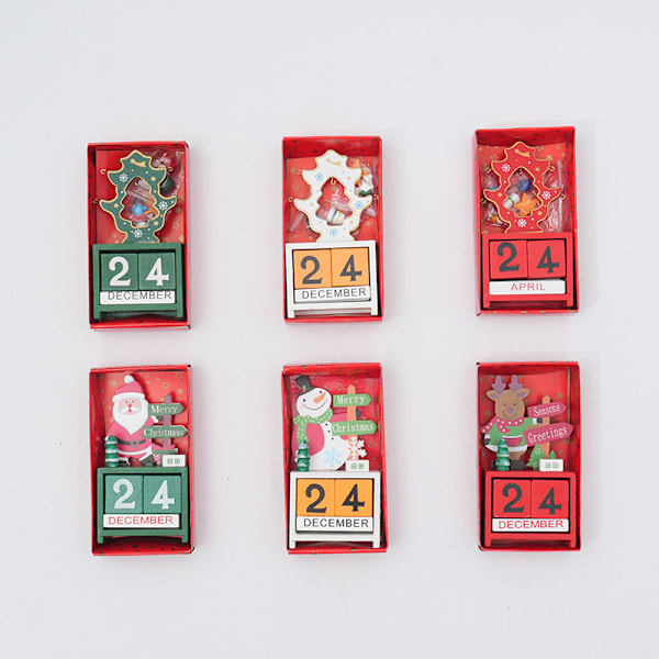 Jul nedtelling kalender blokk gjenbrukbar & langvarig skrivebord Red