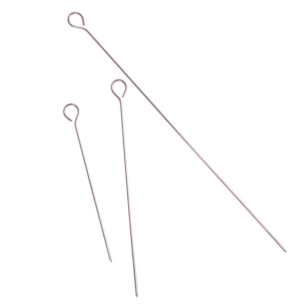 10 stk kødgås Runde stegte spydstave rustfrit stål BBQ Silver S:15cm