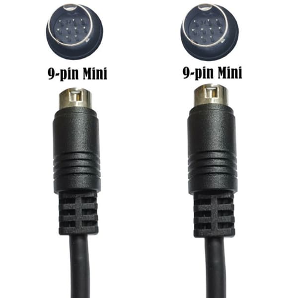 Mini Din 9-stift hane till 9-stift hane o Ingångskabel 1m 2m 3m Compat Black 1M