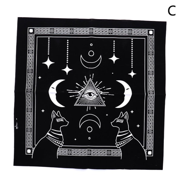 Tarots Pöytäliina Triple Moon Pentagrams Pagan Alttarikangas Flan Style 3 C