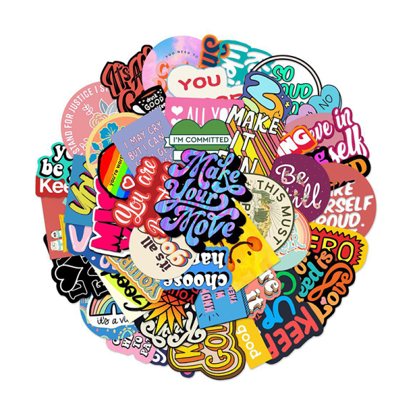 50 st engelska motiverande frasklistermärken Uppmuntra Inspiration Multicolor one size