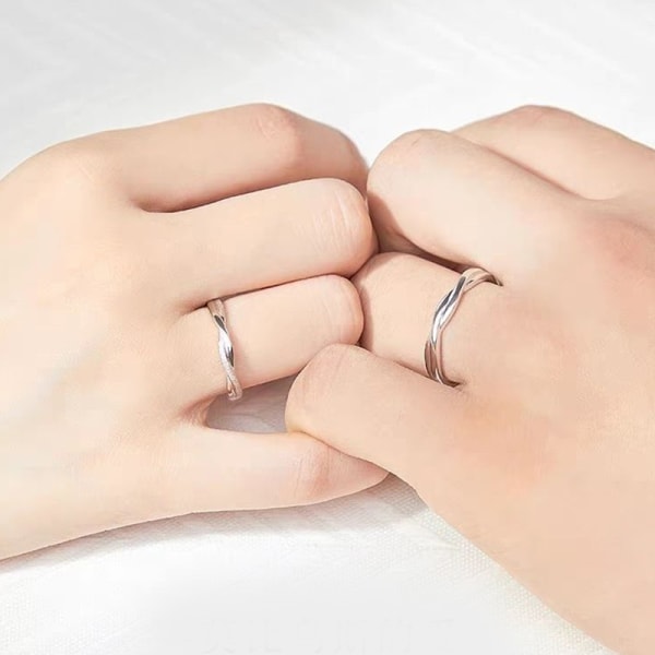 Mode parringar Set Silver Färg Enkel öppning Justerbar A One size