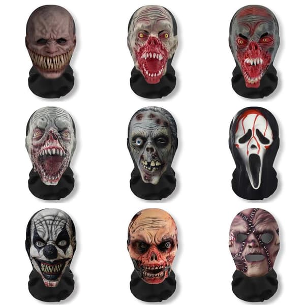 Halloween Ghost Face 3D Maske Balaclava Ansikt Elastisk Mesh Pust A14