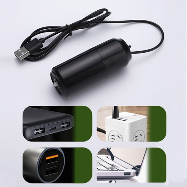 Bærbar Akvarium Iltluftpumpe Fisketank USB Silent Air Comp White