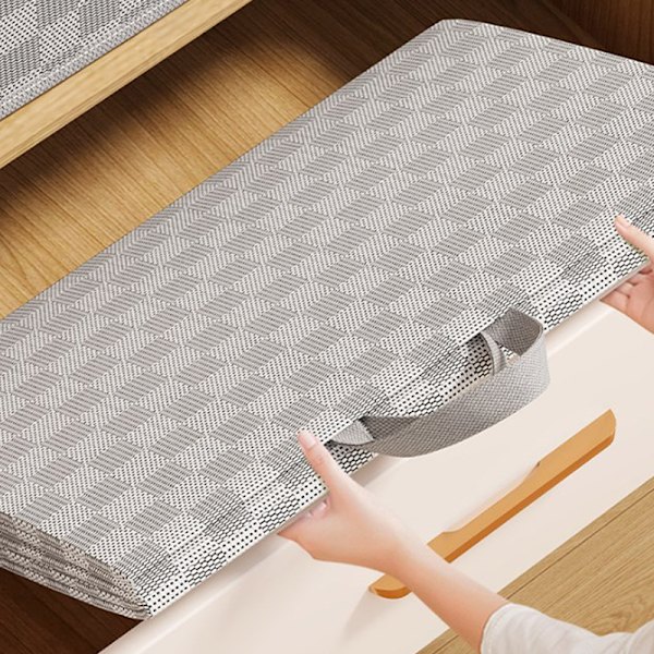 Ikke-vevd Quilt Oppbevaringspose med Lopp, Glidelås, Foldbar Klær Q A1