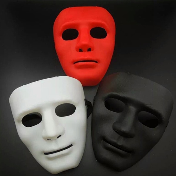 Full Face Unisex Street Dance Opera Party Mask Cosplay Black Wh White ONESIZE