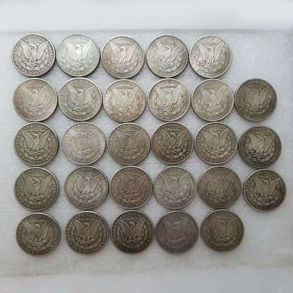 1 kpl 1878-1887 USA Morgan hopeadollari 1 dollarin juhlarahat C 10 One size