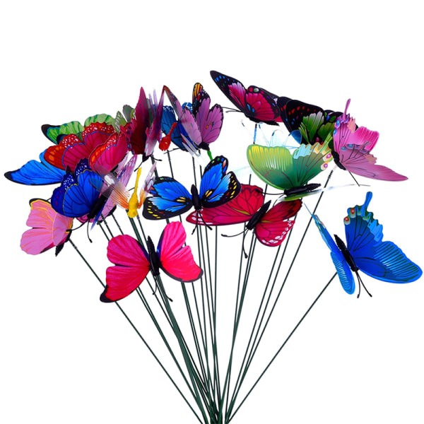 10 st Butterflies Garden Yard er Färgglad utomhusdekorblomma Multicolor 10Pcs