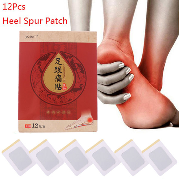 12 kpl Heel Spur Patch Pain Relief Plaster Moxibustion Foot Car Gray one size