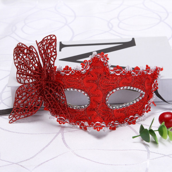 Mode Luksus Venetiansk Masquerade Mask Kvinder Piger Sexet Fox Ey Red ONESIZE