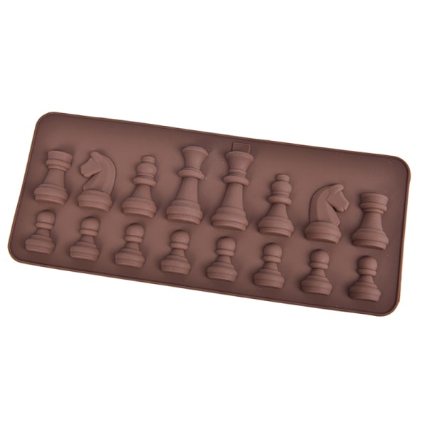 1 STK New Chess Silikone Chokolade Forme DIY Kage Dekoration Kitc Brown one size