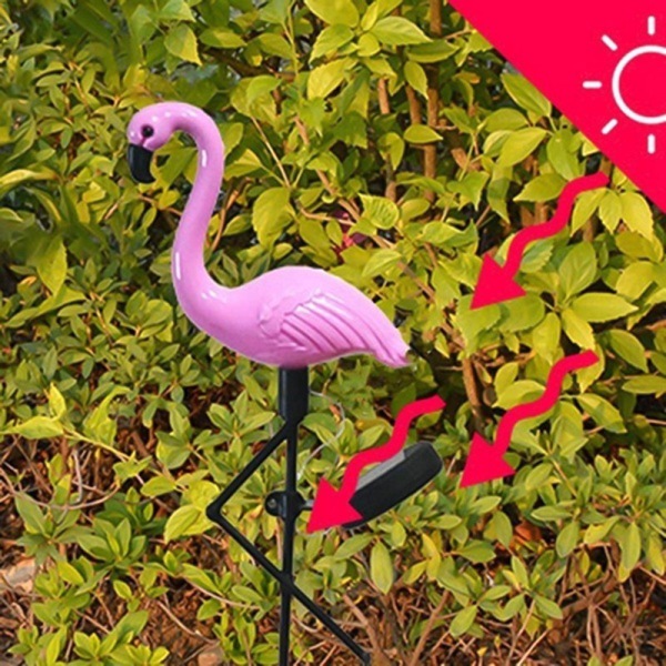 3Lamps/Drag New Led Solar Power Flamingo Lawn Garden Stake Land Red 3PCS