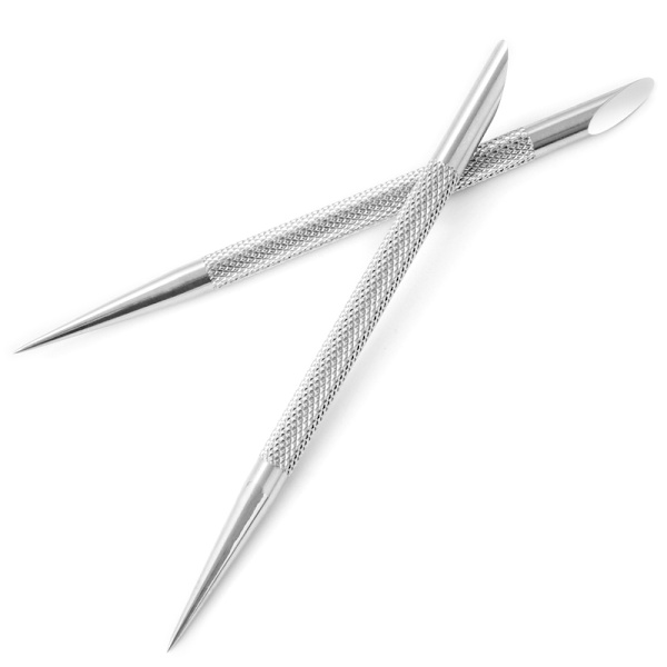 Double Ended Nail Pusher icle Remover Manikyr Pedikyr Skönhet Silver onesize