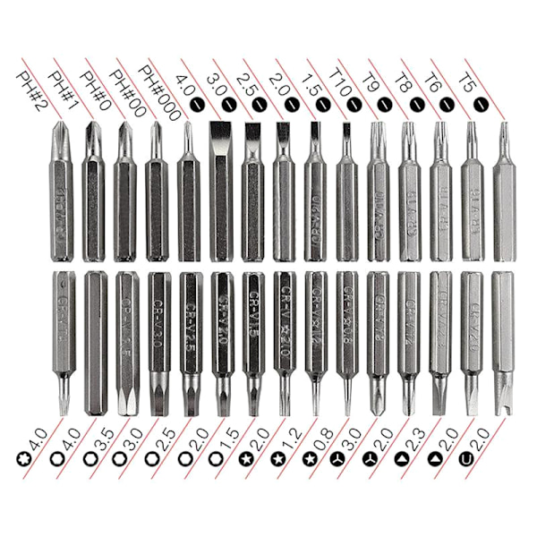 Creative 32 i 1 sæt Precision Mini Magnetic Bits Kit Green 32 in 1
