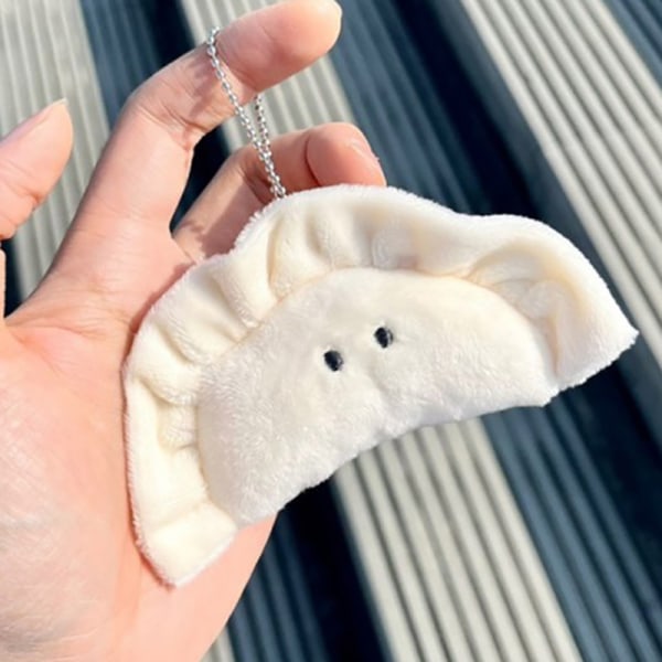 e Dumpling nyckelringar för väska hänge Creative Izakaya Plush Ke White