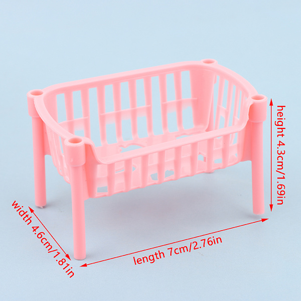 1/12 Dollhouse Mini Säilytyskorit Dolls House Pinottava kori Pink one size