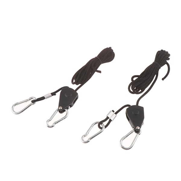4st 1/8" Justerbar Grow Light Ratchet Rope Hanger For Grow Li Black One Size