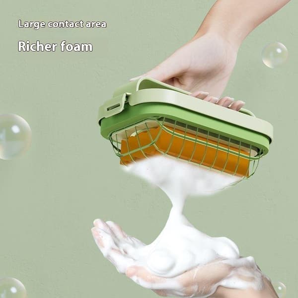 Høj Elasticitet Mesh Sæbebobleboks Multifunktionel Sæbeboks H Green