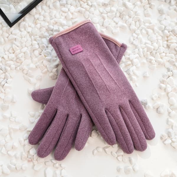 Vintertjocka Plåsterhandskar för Kvinnor - Mode, Varma, Mocka, Utomhus Purple