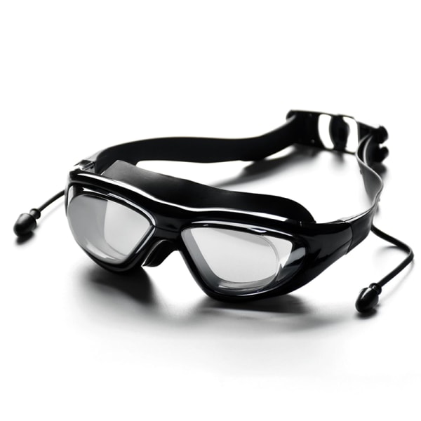 Svømmebriller menn og kvinner stor ramme flat lys dykking gå black One Size