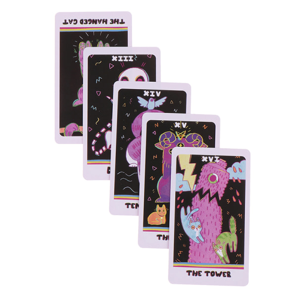 Outo kissan Tarot-korttien Oracle Card Prophecy -ennustuspakka Multicolor one size
