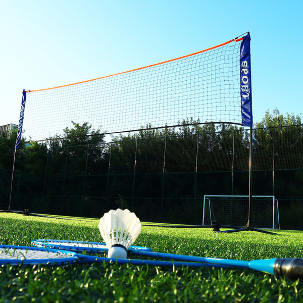 Bærbar sammenleggbar standard profesjonell badmintonnett innendørs ut White 6.1m