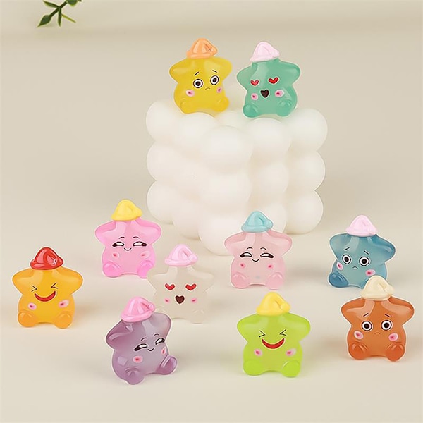 10 stk./pose Luminous Stjerne Bil Ornamenter Dukkehus Legetøj Dukker Hjem 10PCS